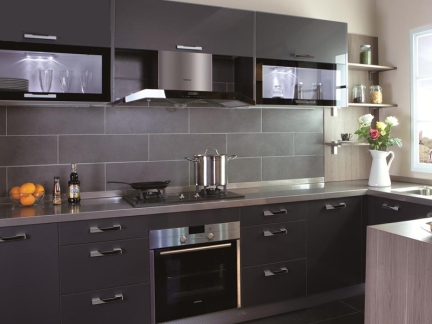 整体不锈钢橱柜效果图