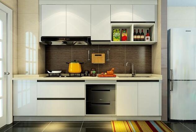 作品标题现代风格一字型高端整体橱柜效果图