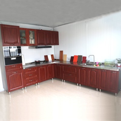 德尔诺 现代简约木纹系列不锈钢整体橱柜 多种厨房整体橱柜不锈钢整体橱柜组合 多种规格不锈钢整体厨房橱柜