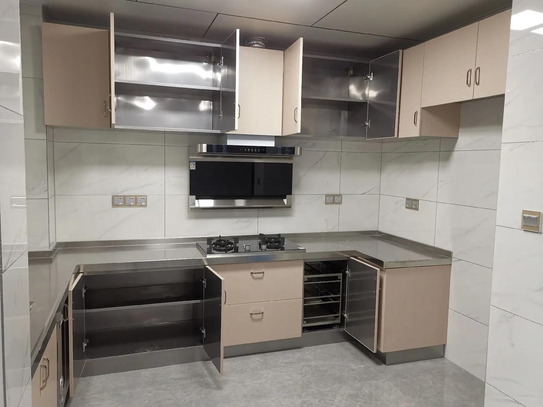 广空四站304不锈钢整体橱柜#不锈钢橱柜 #橱柜设计安装